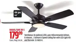 Canadian Tire NOMA Ashton 6-Speed Ceiling Fan with LED Light Kit and Remote offer