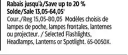 Canadian Tire Selected Energizer Flashlights, Headlamps, Lanterns or Spotlight offer