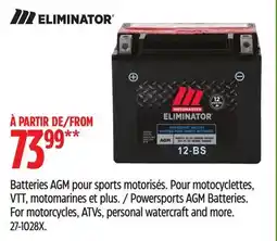 Canadian Tire Motomaster Powersports AGM Batteries offer