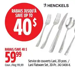 Canadian Tire Henckel's Lani Flatware Set, 20-Pc offer