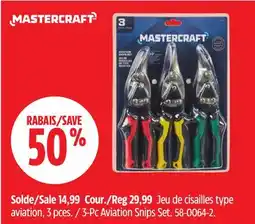 Canadian Tire Mastercraft 3-Pc Aviation Snips Set offer