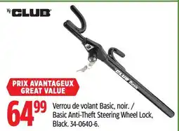 Canadian Tire The Club Basic Anti-Theft Steering Wheel Lock offer