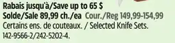Canadian Tire Selected Knife Sets offer