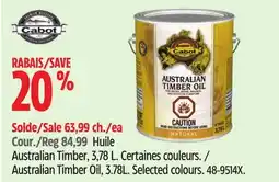 Canadian Tire CABOT Australian Timber Oil, 3.78L offer