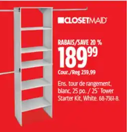 Canadian Tire ClosetMaid 25˝ Tower Starter Kit offer