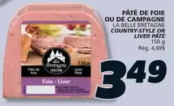 IGA LA BELLE BRETAGNE COUNTRY-STYLE OR LIVER PÂTÉ offer