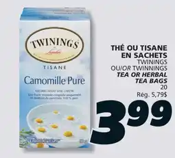IGA TWININGS TEA OR HERBAL TEA BAGS offer