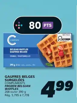 IGA COMPLIMENTS FROZEN BELGIAN WAFFLES offer