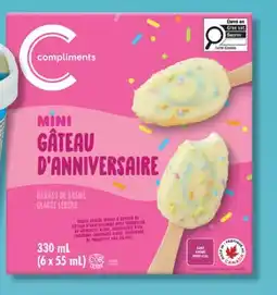 IGA COMPLIMENTS (6 x 75 mL) FROZEN FRUIT BARS, ICE CREAM OR ICE CREAM BITES offer
