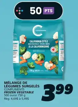 IGA COMPLIMENTS FROZEN VEGETABLE offer
