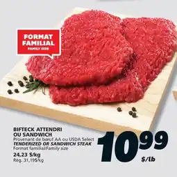 IGA TENDERIZED OR SANDWICH STEAK offer