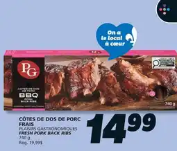 IGA PLAISIRS GASTRONOMIQUES FRESH PORK BACK RIBS offer