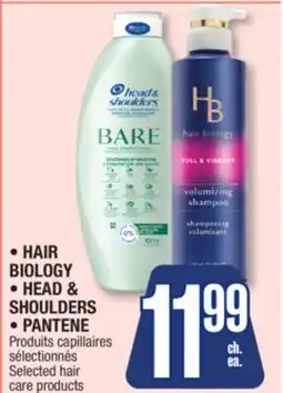 Jean Coutu HAIR BIOLOGY, HEAD & SHOULDERS, PANTENE Selected hair care products offer