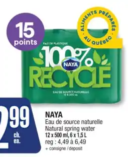 Jean Coutu NAYA Natural spring water offer