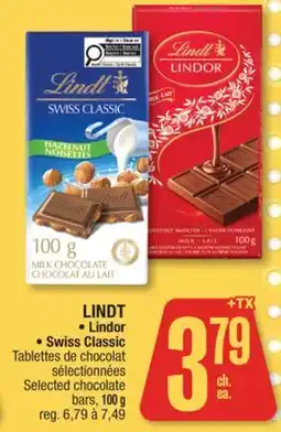 Jean Coutu LINDT Lindor, Swiss Classic Selected chocolate bars offer