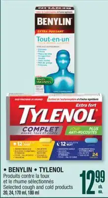 Jean Coutu BENYLIN TYLENOL Selected cough and cold products offer