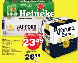 Marches Tradition BIÈRE CORONA EXTRA, HEINEKEN (12 x 330 mL) OU SAPPORO (12 x 355 mL) offer