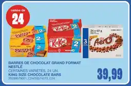Wholesale Club BARRES DE CHOCOLAT GRAND FORMAT, 24 UN offer