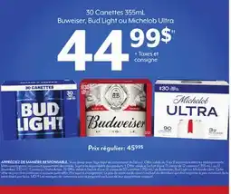 Metro BUWEISER, BUD LIGHT OU MICHELOB ULTRA offer