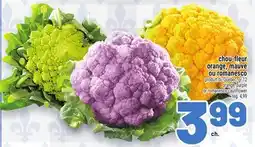 Metro CHOU-FLEUR ORANGE, MAUVE OU ROMANESCO | ORANGE, PURPLE OR ROMANESCO CAULIFLOWER offer