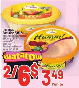 Metro HUMMUS FONTAINE SANTÉ | FONTAINE SANTÉ HUMMUS offer
