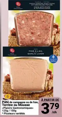 Pasquier Pâté de campagne ou de foie, Terrine ou Mousse offer