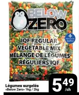 Pasquier Légumes surgelés Below Zero offer