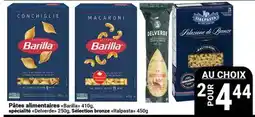 Pasquier Pâtes alimentaires Barilla 410g, spécialité Delverde 250g, Sélection bronze Italpasta 450g offer