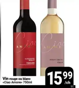 Pasquier Vin rouge ou blanc Ciao Amore offer