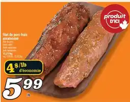 Marché Richelieu filet de porc frais assaisonné | fresh seasoned pork tenderloin offer