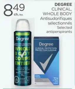 Proxim DEGREE CLINICAL, WHOLE BODY Selected antiperspirants offer