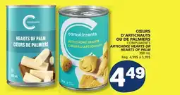 Marché Bonichoix COMPLIMENTS ARTICHOKE HEARTS OR HEARTS OF PALM offer