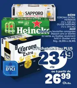 Marché Bonichoix CORONA EXTRA, HEINEKEN OR SAPPORO BEER offer