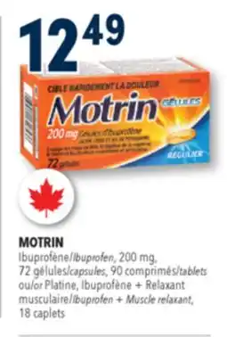 Familiprix Motrin ibuprofen liquid gels capsules 200mg Regular Strength 72un offer