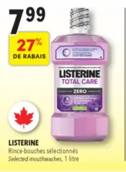 Familiprix Listerine Total Care Zero antiseptic mouthwash mild mint offer