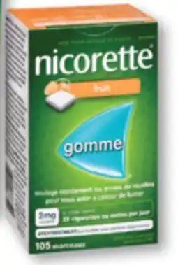 Familiprix Nicorette stop smoking nicotine 2mg gum Fresh Fruit 105un offer