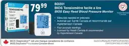 Familiprix Bios Diagnostics easy read blood pressure monitor precision 6.0 offer