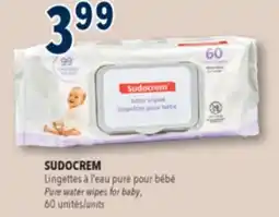 Familiprix Sudocream pure water baby wipes 60un offer