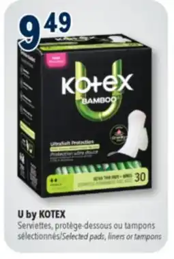 Familiprix U by Kotex Bamboo Ultra Thin Pads with Wings Heavy 30un offer