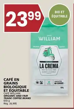 Rachelle-Bery Grocery CAFÉ WILLIAM ORGANIC AND FAIR TRADE COFFEE BEANS offer