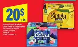 Maxi BOISSON DE MALT ALCOOLISÉE COORS SELTZER OU SIMPLY SPIKED offer