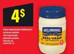 Maxi VRAIE MAYONNAISE HELLMANN'S | REAL MAYONNAISE, 340/445 mL offer