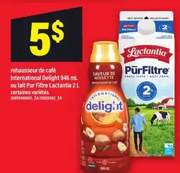 Maxi REHAUSSEUR DE CAFÉ INTERNATIONAL DELIGHT, 946 ML OU LAIT PUR FILTRE LACTANTIA, 2 L offer