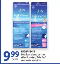 Uniprix HYDRASENSE Solutions d'eau de mer sélectionnées / Selected sea water solutions offer