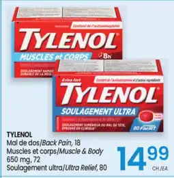 Uniprix TYLENOL Mal de dos/Back Pain, Muscles et corps/Muscle & Body, Soulagement ultra/Ultra Relief offer