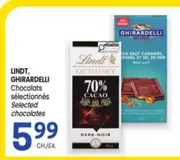 Uniprix LINDT, GHIRARDELLI Chocolats sélectionnés / Selected chocolates offer