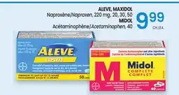 Uniprix ALEVE, MAXIDOL Naproxène/Naproxen, MIDOL Acétaminophène/Acetaminophen offer