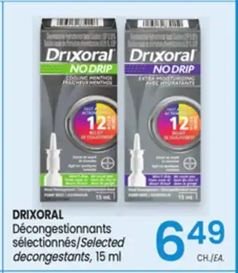 Uniprix DRIXORAL Décongestionnants sélectionnés/Selected decongestants offer