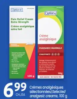 Uniprix Option+ Crèmes analgésiques sélectionnées/Selected analgesic creams offer