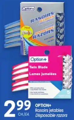 Uniprix OPTION+ Rasoirs jetables /Disposable razors offer